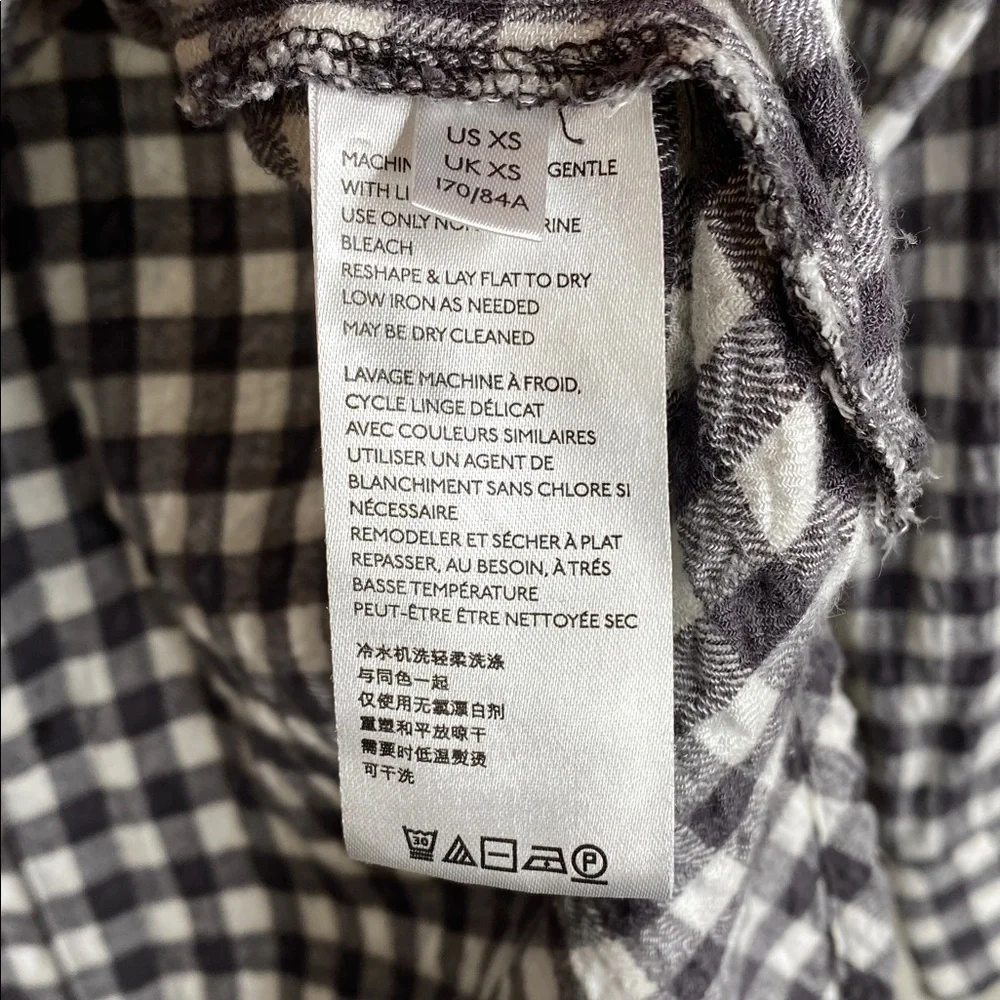Anthropologie Isadora Plaid‎ Flannel Button Down Shirt XS Autumn long sleeve